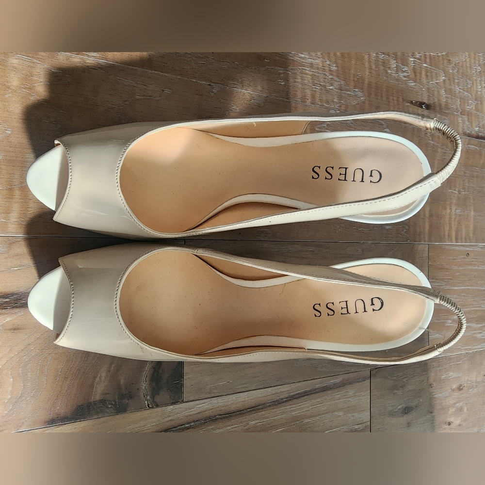 Womens size 8M Guess slingback peek toe heels. Like new! - Picture 2 of 4